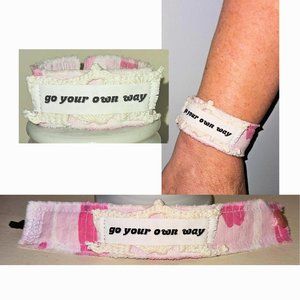Go Your Own Way Stevie Nicks Music Lyrics Fabric Bracelet Boho Hippie Jewelry